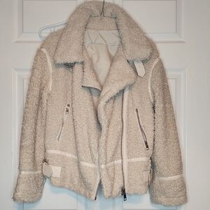 a.n.a A New Approach Reversible Cozy Cream Teddy Fleece Jacket